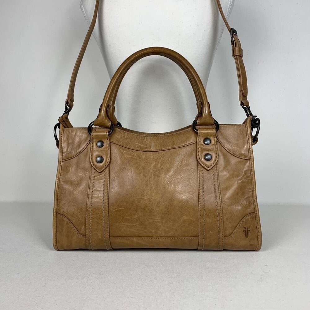 Frye Melissa Satchel - Chic Cognac Leather Handbag for Everyday Elegance